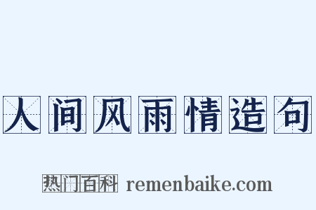 人间风雨情造句是什么意思的图片